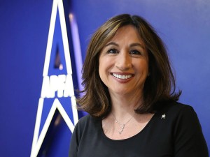 Laura Glading, president of the flight attendant member union, of the new American Airlines as a result of the merger of US Airways and American. Glading was in Philadelphia on Tuesday to meet with some of the 2,300 US Airways flight attendants based at Philadelphia International Airport. (Photo via Association of Professional Flight Attendants)